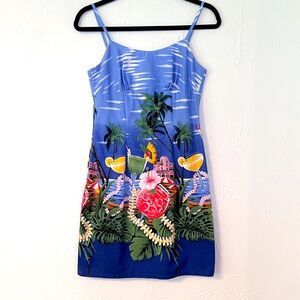 Vintage Shannon Marie spaghetti strap tropical cocktail dress